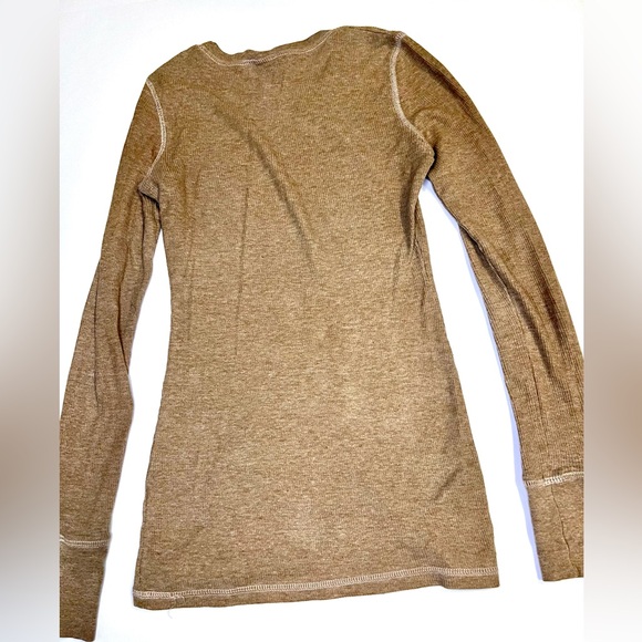 2 Roxy Y2K Thermals - Tan & Grey Long Sleeve Tees w/ Surfer Logo Rare Grail - Picture 10 of 16